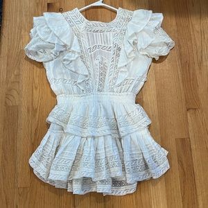 Love Shack Fancy White Stella Mini Dress